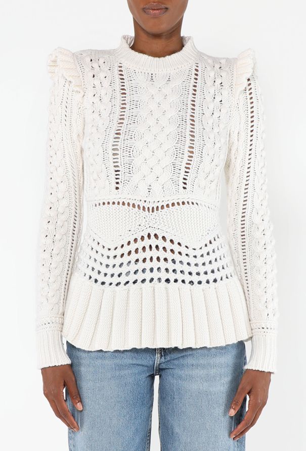 Gabriela Hearst Martha White Cashmere Cable-Knit Sweater - F/W 2020 - 1