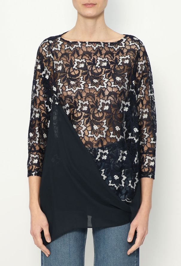 Junya Watanabe S/S 2012 Draped Lace Tunic - 1
