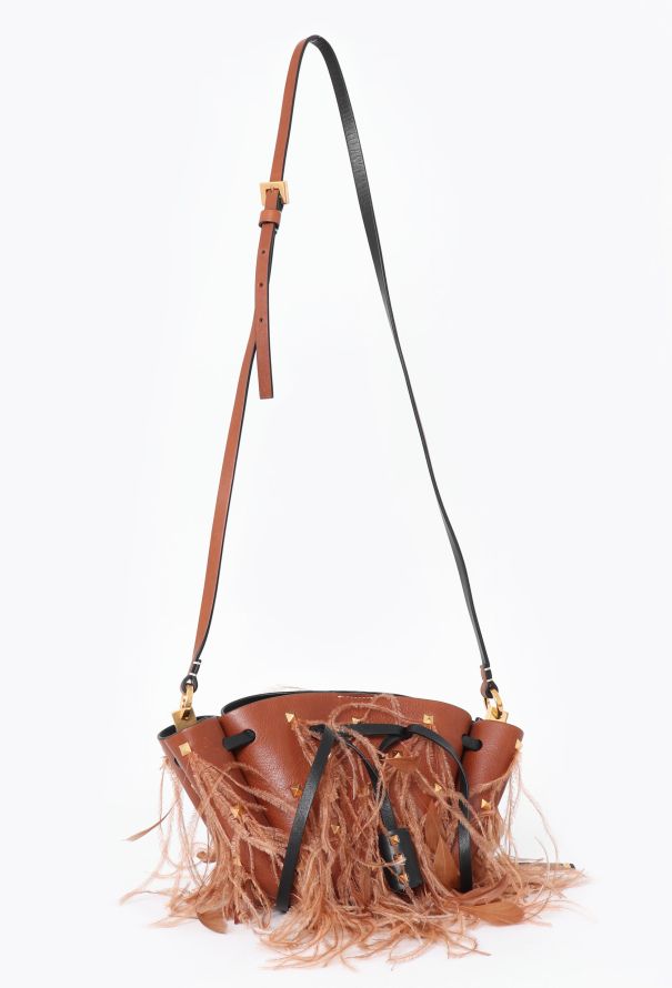 Valentino S/S 2019 Rockstud & Feather Small Bucket Bag - 5