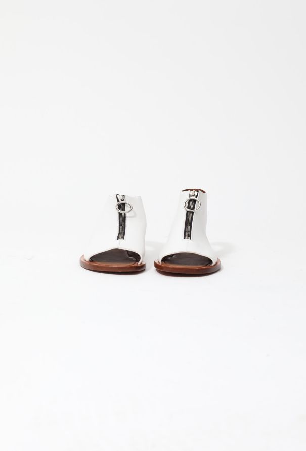 Céline Zip Leather Flat Sandals - 2