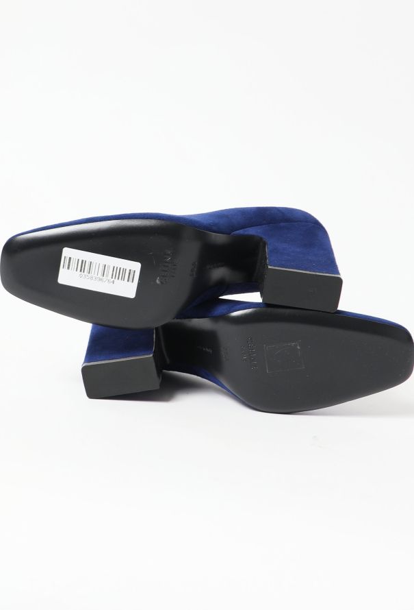 Céline Cobalt Suede Pumps - 6