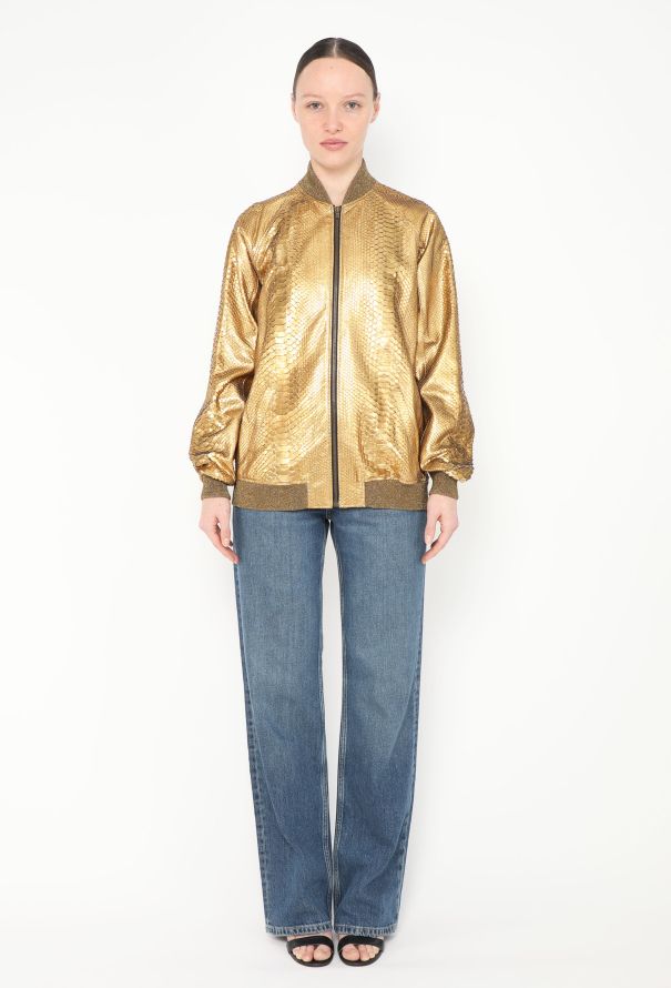 Saint Laurent S/S 2016 Python Bomber Jacket - 4