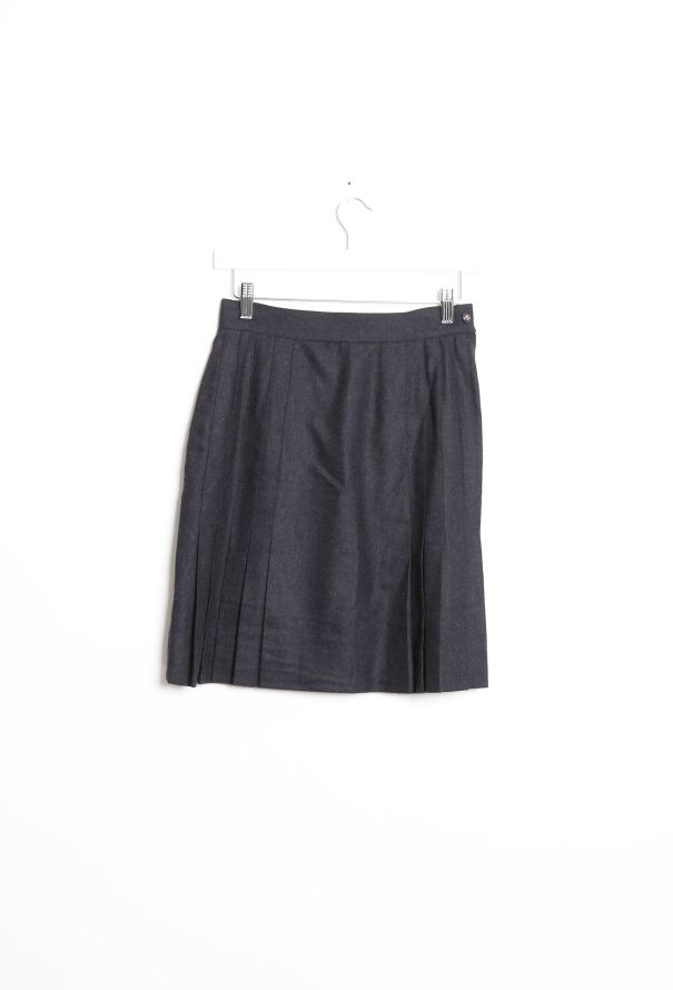 Chanel Vintage Black Pleated Skirt - 5