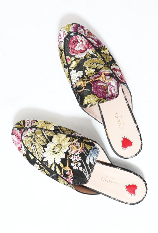 Gucci Floral Embroidered Horsebit Mules - 3