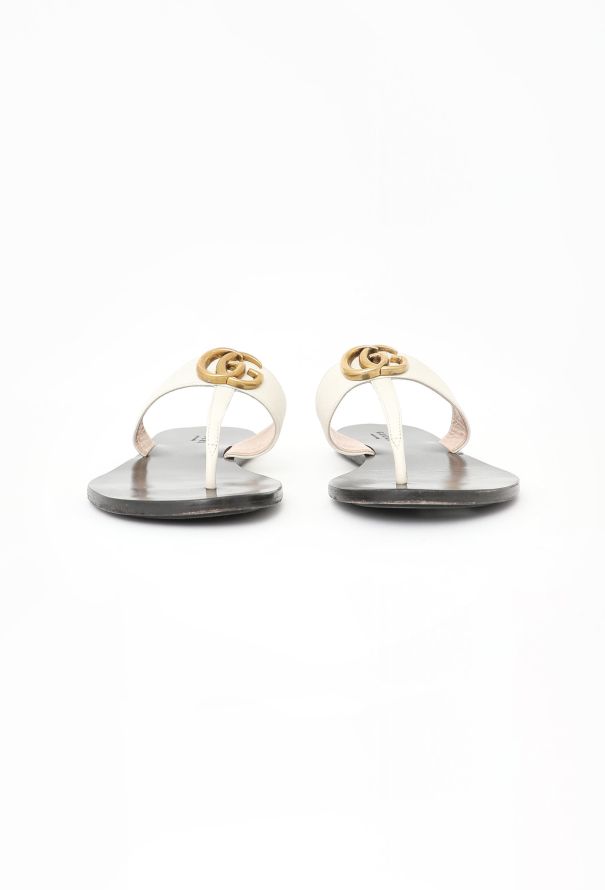 Gucci Leather 'GG' Thong Sandals - 3