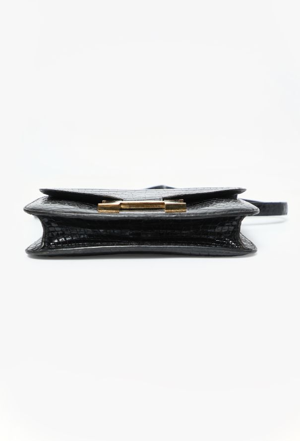 Hermès '80s Black Porosus Constance 22 - 7