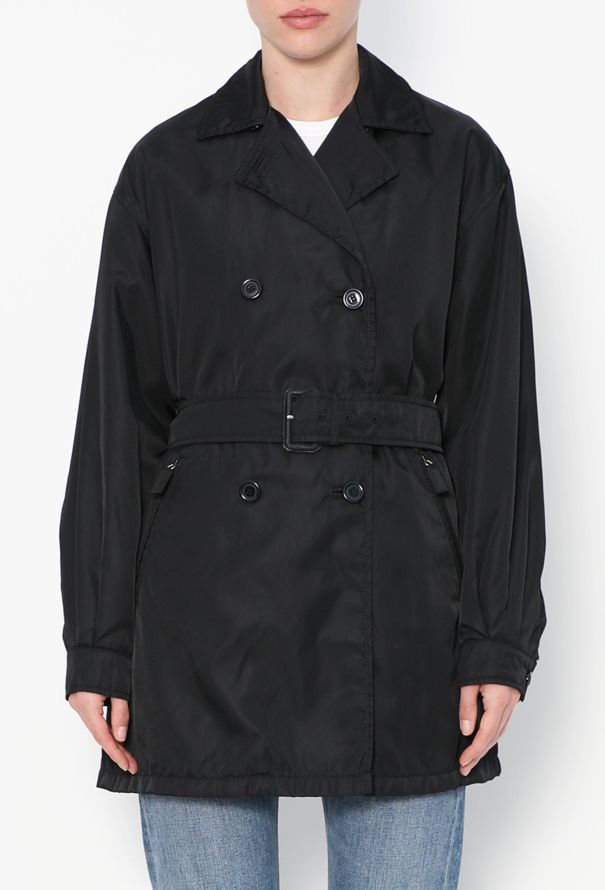 Prada '90s Belted Nylon Trench Coat - 4