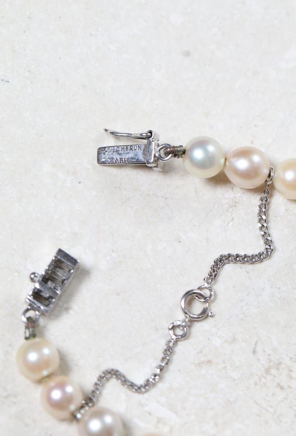 Boucheron Platinum, Cultured Pearl & Diamond Necklace - 6