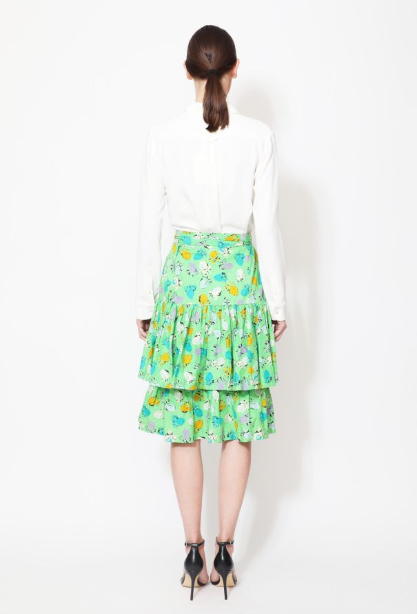 Saint Laurent 70s Floral Belted Peasant Skirt - 3