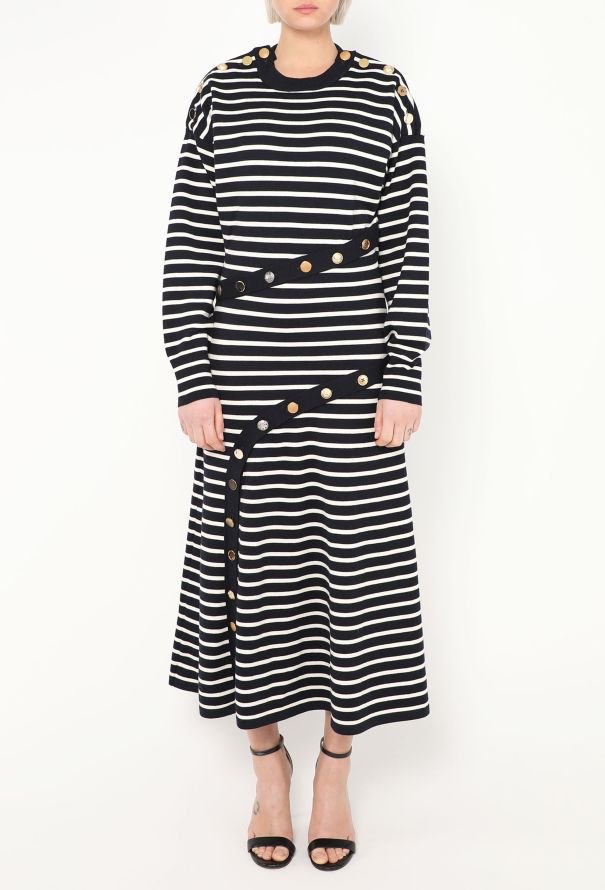 Alexander McQueen 2021 Marinière Embossed Trim Dress - 4