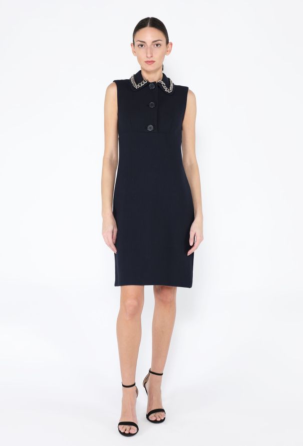 Prada 2015 Chainlink Collar Mod Dress - 3