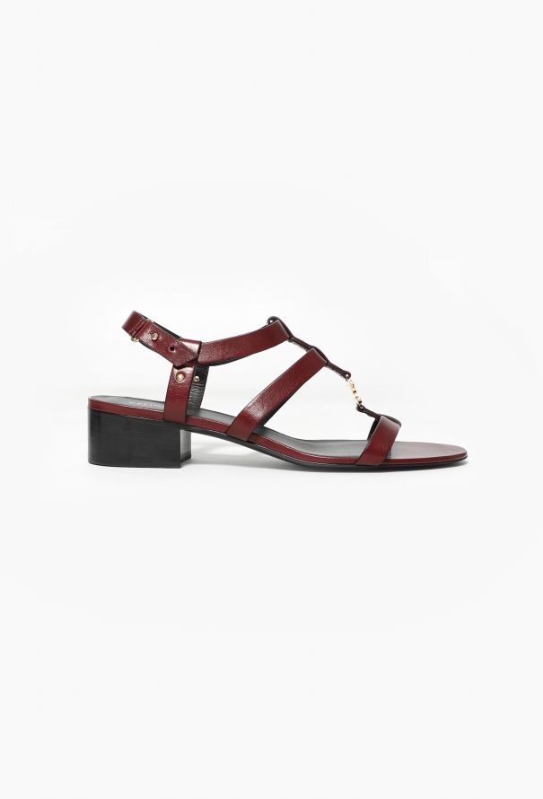 Céline 2023 Leather Triomphe Sandals Burgundy  red - 1