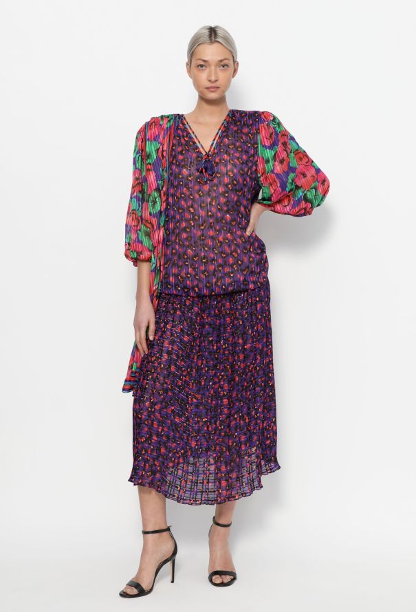 Diane Freis '80s Lamé Silk Dress - 3
