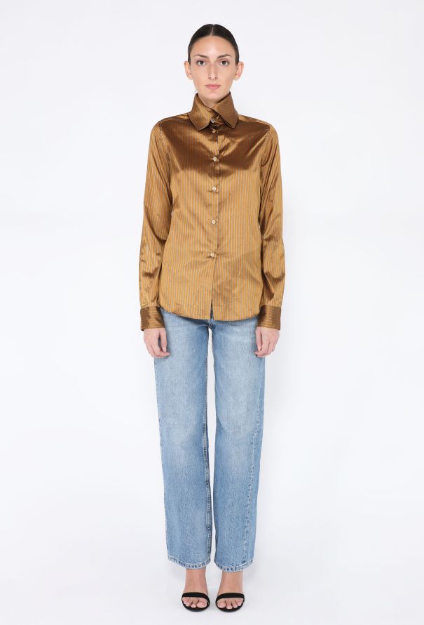 Romeo Gigli 2001 Striped Silk Blouse - 4