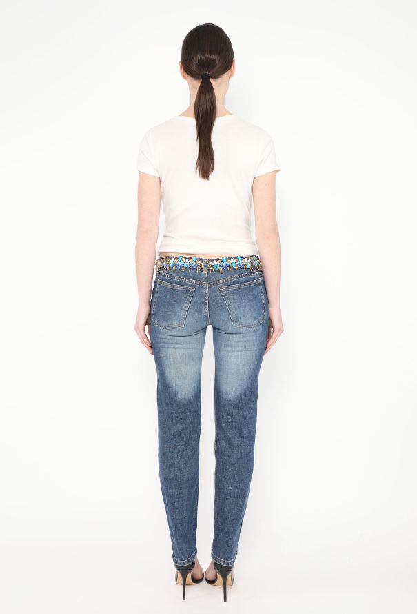 Roberto Cavalli Early 2000s Embellished Low-Rise Jeans - 4
