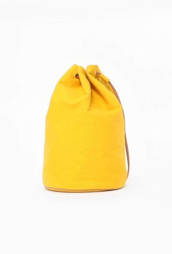 Hermès Yellow Canvas Polochon Backpack - 1