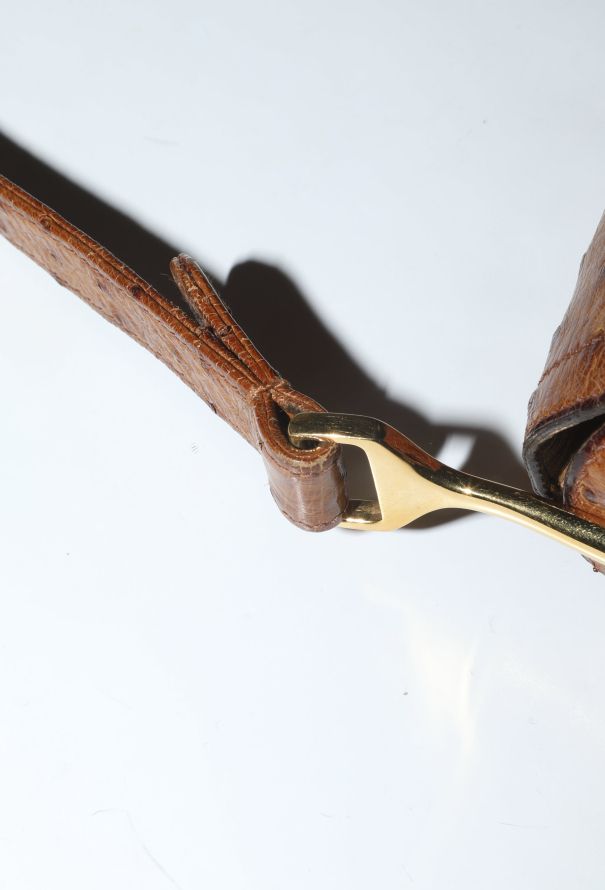 Hermès Rare 1976 Gold Ostrich Passe-Guide Bag - 10