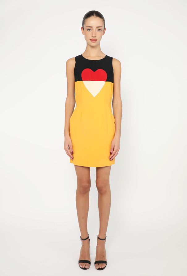 Moschino 1992 Colorblock Heart Dress - 4