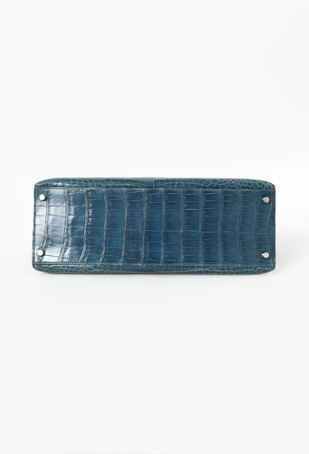 Hermès Blue Jean Porosus Kelly Sellier 35 - 8