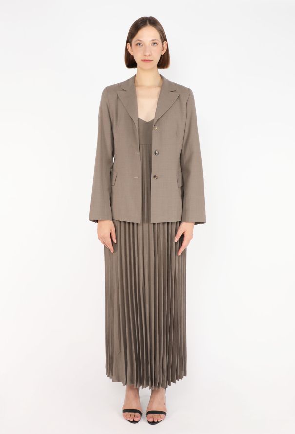Morgane Le Fay Pleated Maxi Dress & Blazer, 1990s - 3