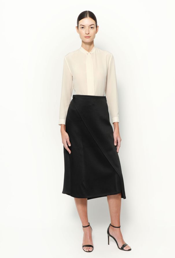 Céline Asymmetrical Satin Wrap Skirt by Phoebe Philo – Fall 2014 - 4