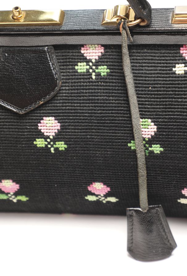 Floral Top Handle Bag - 11