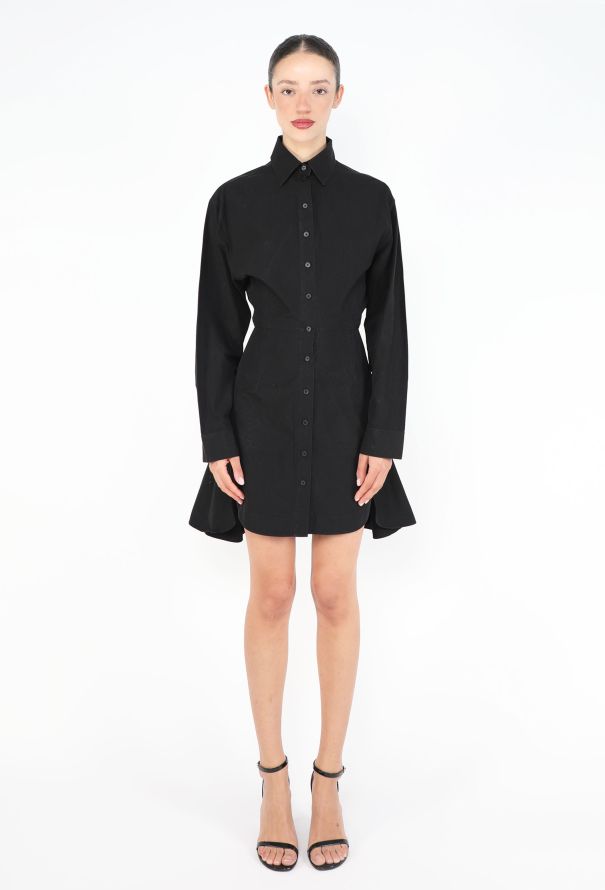 Alaïa Fluted Cotton Shirt Dress - 1
