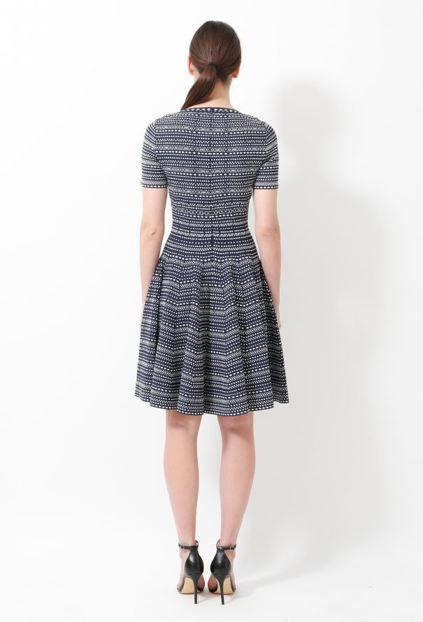 Alaïa Classic Graphic Knit Skater Dress - 4