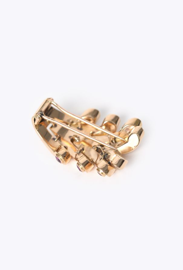 Boucheron 1940s 18K Rose Gold & Ruby Clip Brooch - 6