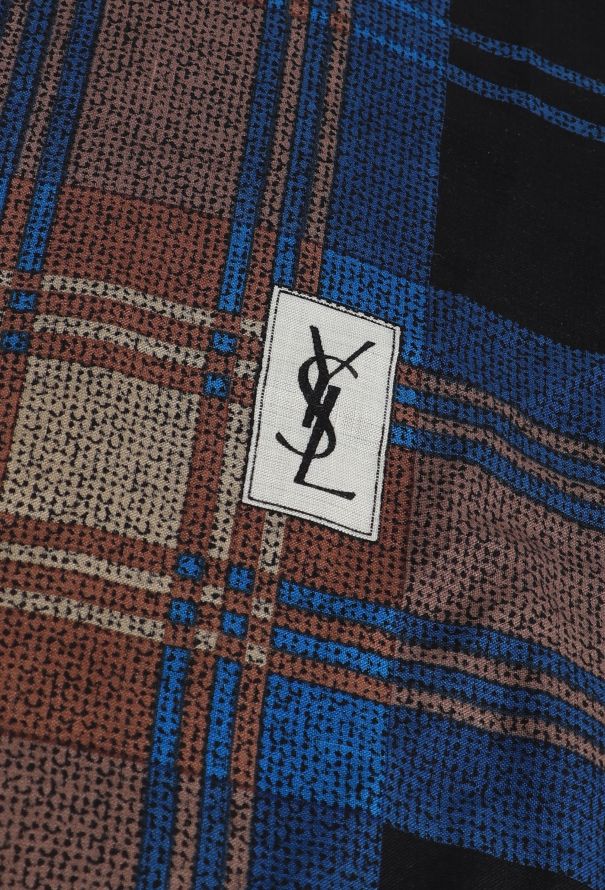 Saint Laurent '70s Fringed Plaid Scarf - 6