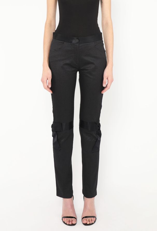 Chanel F/W 2005 Iridescent Satin Bow Jeans - 3