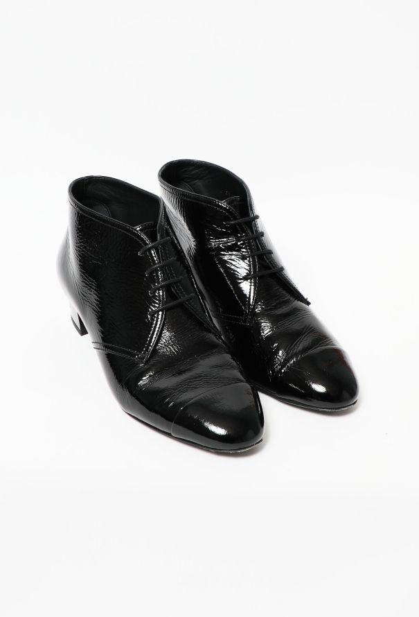 Chanel 2019 Patent Cap-Toe Derbies - 2