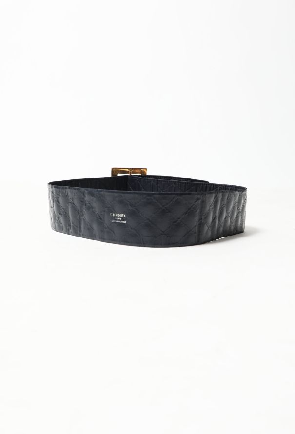 Chanel Vintage Quilted 'CC' Leather Belt - 3
