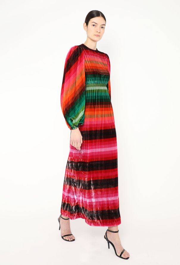 Valentino S/S 2019 Iridescent Velvet Dress - 4
