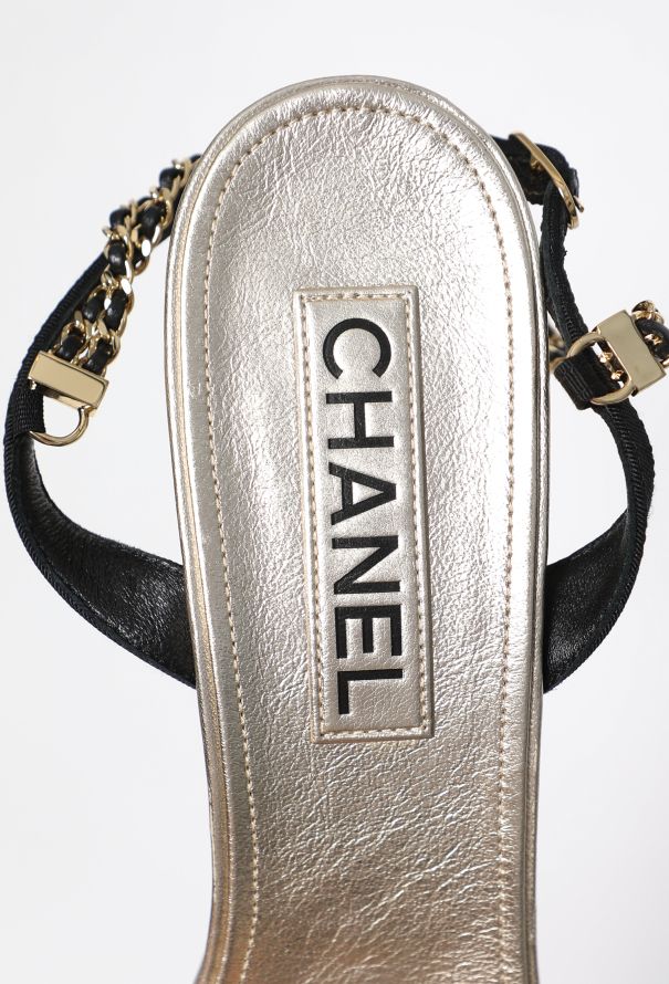 Chanel Metallic Chainlink Sandals, 2023 - 6