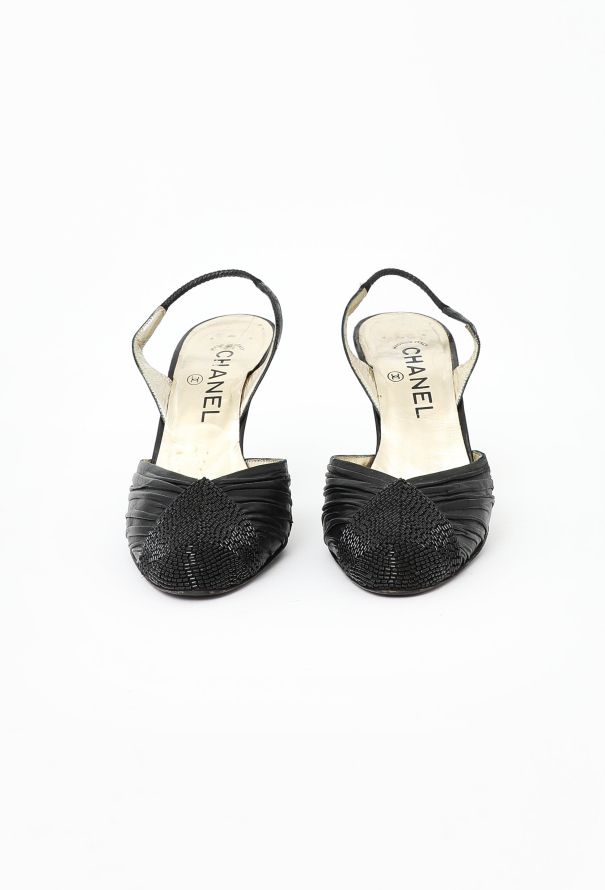 Chanel '80s Couture Embellished Slingbacks - 3