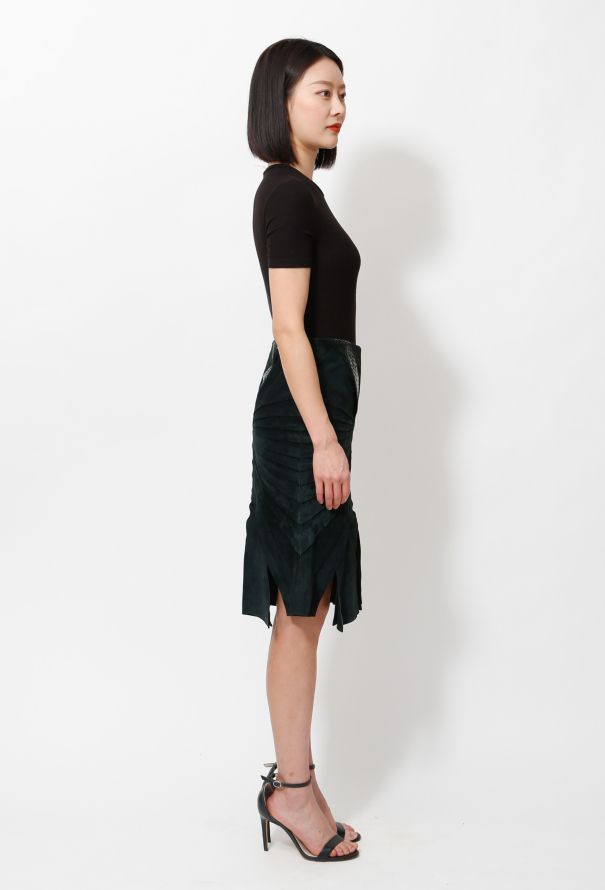 Gucci F/W 2004 Suede & Python Skirt - 5
