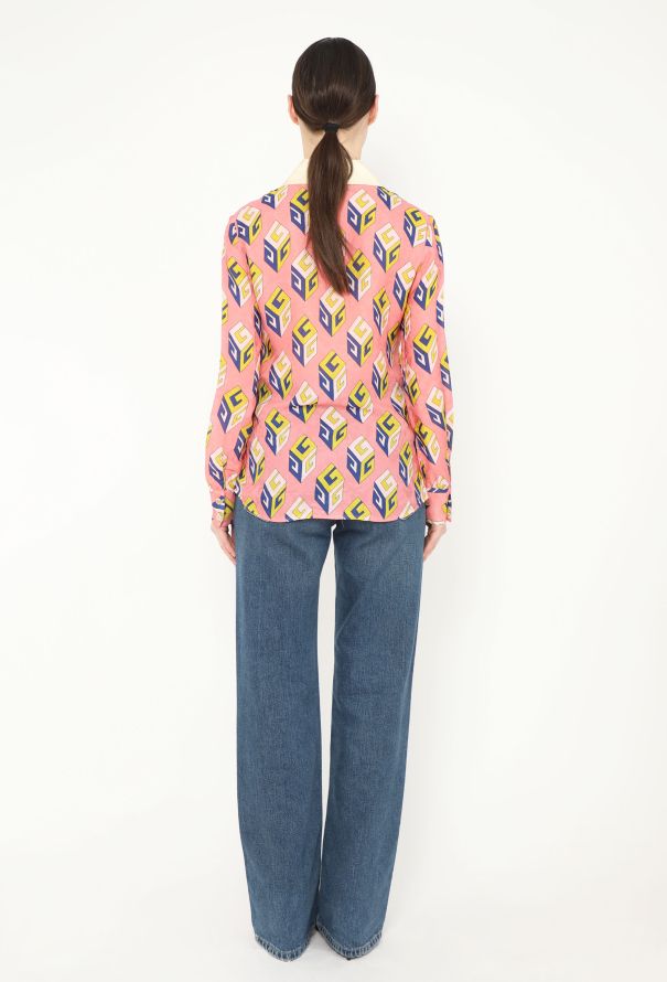 Gucci S/S 2017 Silk Jacquard 'GG' Shirt - 5