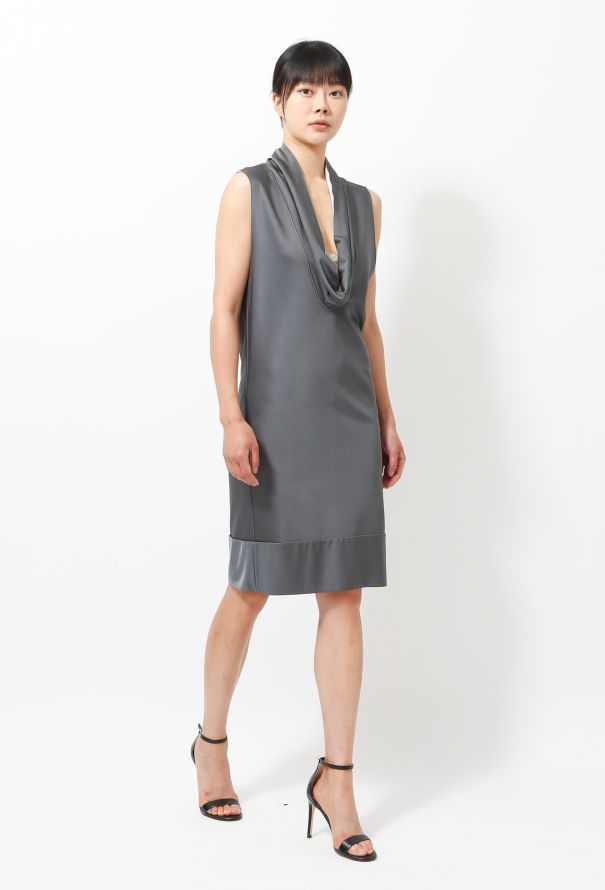 Balenciaga Gunmetal Jersey Dress - 2