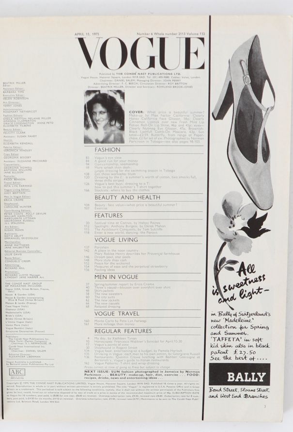 VOGUE UK 1975 Norman Parkinson Cover Issue - 4