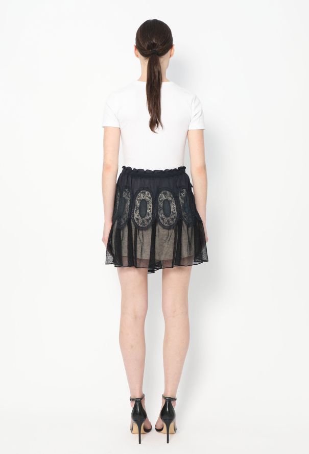 Chloé Scalloped Silk Lace Skirt - 4