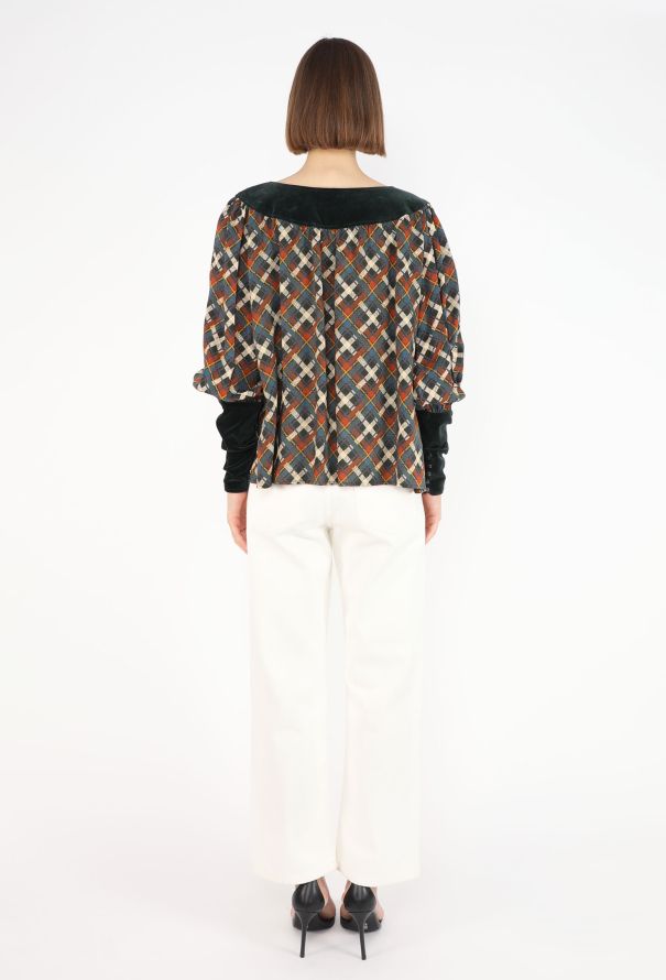 Saint Laurent Velvet Trim Plaid Tunic, F/W 1981 - 7