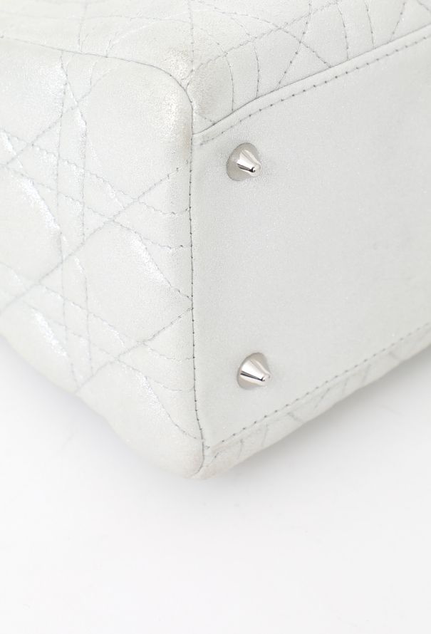 Dior Metallic Silver Lady Dior Bag - 7