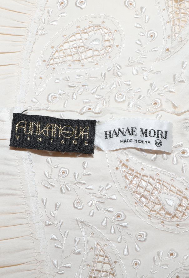 Hanae Mori '80s Embroidered Silk Blouse - 6