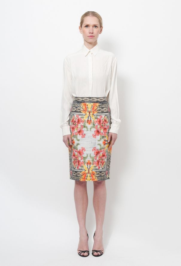 Givenchy Cruise 2012 Floral Tweed Skirt - 1