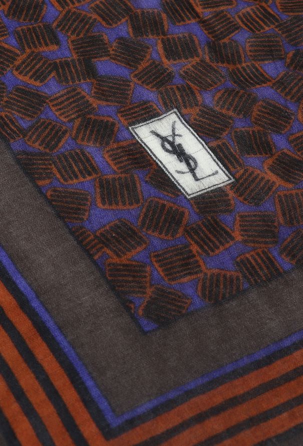 Saint Laurent Late '70s Frayed Graphic Scarf - 4