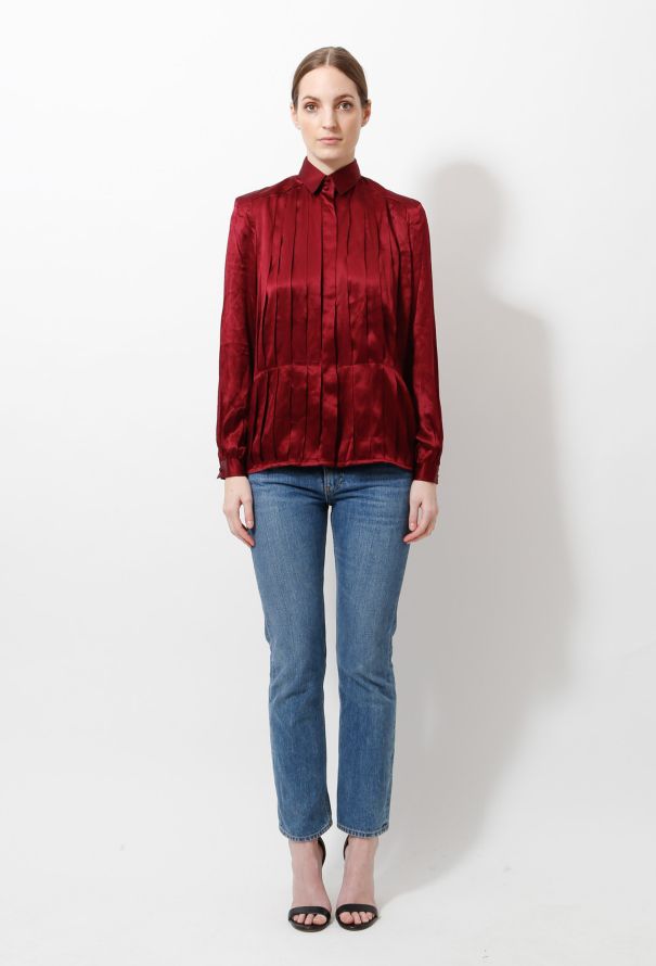 Givenchy 80s Silk Pleated Blouse - 2