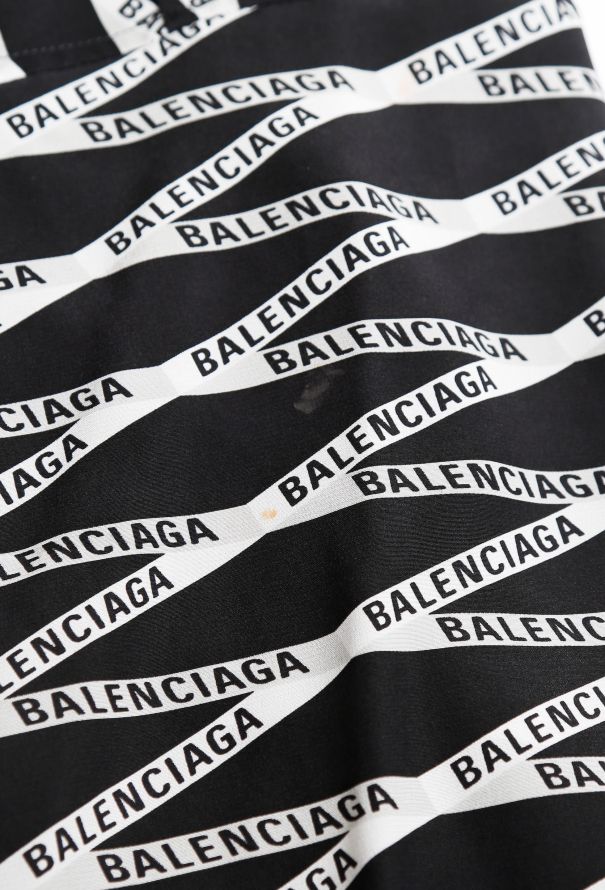 Balenciaga 2019 Logo Printed Lavallière Blouse - 8