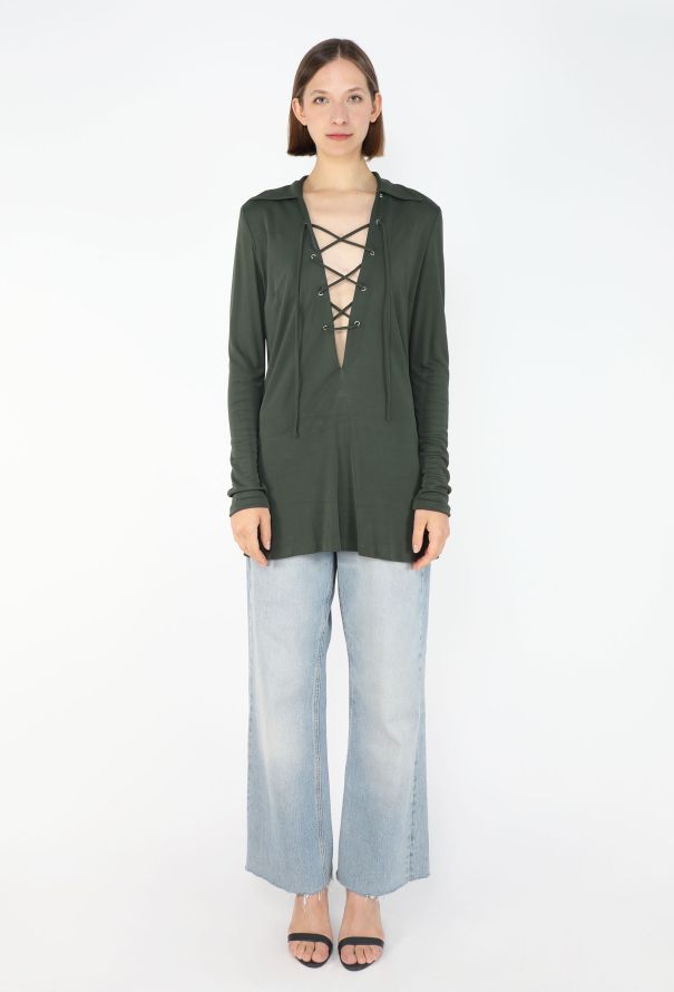 Gucci S/S 1996 Lace-Up Jersey Tunic - 4