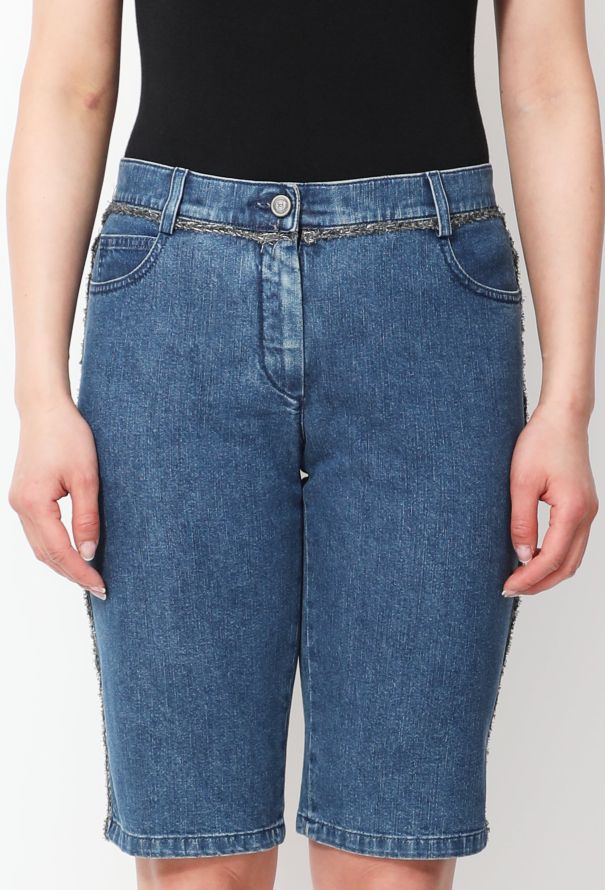 Chanel S/S 2006 Braided 'CC' Denim Shorts - 4